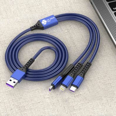 TheUrbanGeek 3-in-1 Töltő Kábel - 66W Gyors Töltés Kábel Kompatibilis iPhone, Samsung Galaxy, Huawei - Micro USB, a Villám & USB-C