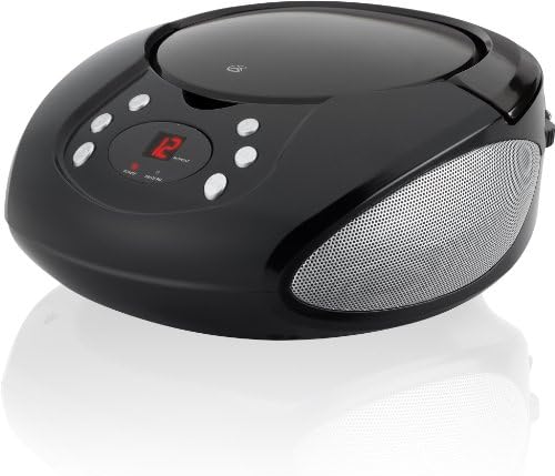 GPX, Inc. Hordozható felültöltős CD Boombox a AM/FM Rádió, 3,5 mm-es Sort a Készülék MP3 - Fekete, Egységes