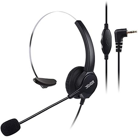 AGPTEK® 2,5 mm-es Mono Headset a Pult Mobiltelefonok, 6FT kihangosító zajszűrő Fejhallgató Mikrofon, Mikrofon, Comfort Fit Fejpánt Irodai Telefonok