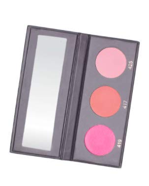 KAB Kozmetikumok - BlushMeUp Paletta – Tricolor, Préselt-Powder Blush Paletta Kompakt Tükör – 3 Tartós, Rózsaszín Árnyalatú Pirosítót Kegyetlenség-Ingyenes