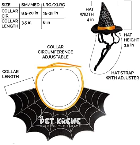 Pet Krewe Halloween Boszorkány Kalap, Nyakörv, Kutya Jelmez Illik Kicsi, Közepes, Nagy, illetve Extra Nagy Kutyák, a Macskák