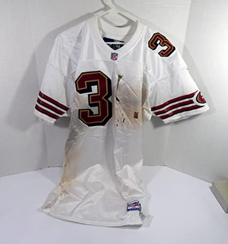 1998-ban San Francisco 49ers 3 Játék Kiadott Fehér Jersey 44 DP42663 - Aláíratlan NFL Játék Használt Mezek