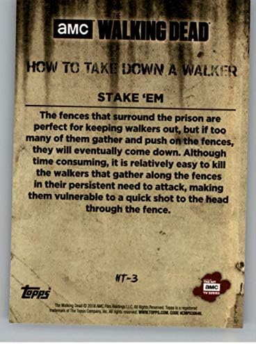 2018 Topps Walking Dead Vadász a Vadászható, Hogyan Vegye Le a Walker HT-3 Tét 'Em Trading Card