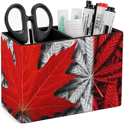 Kanada Fű Juhar Zászló tolltartó Toll Kupa Asztal Irodai Szervező Állni Doboz Két Rekeszes, Fekete