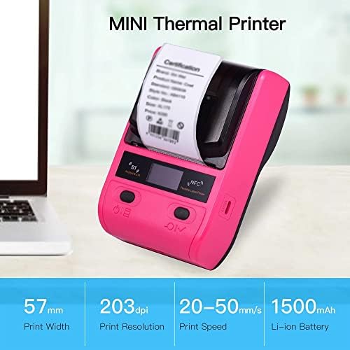FZZDP Hordozható 58mm hőnyomtató impresora Szállítási Nyomtató a Szállítási Csomag Ára Címkék USB, NFC BT Kapcsolat (Szín : Fekete-JoJo Bizarr