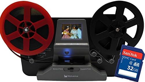 Wolverine 8 mm-es, valamint Super8 Tárcsák Film Digitalizáló a 2.4 LCD monitor, Fekete (Film2Digital MovieMaker), magában Foglalja a 32 gb-os