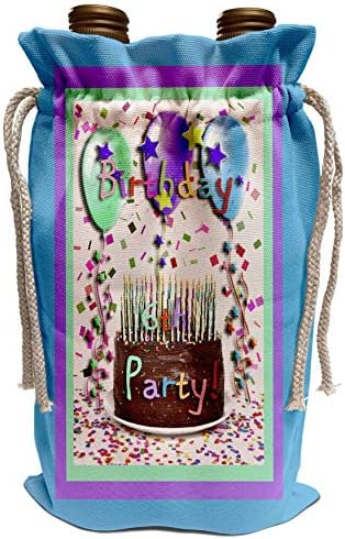 3dRose Beverly Turner Szülinapi Meghívó Tervezés - 6. Születésnapi Party Meghívó Csokoládé Torta - Bor, Táska (wbg_20794_1)