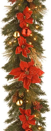 Nemzeti Fa Cég Előre világít Mesterséges Karácsonyi Koszorú Dekoratív Gyűjtemény | Özönlöttek Vegyes Dekorációk, Fehér Fények |