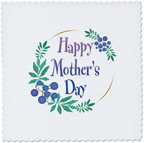 3dRose Kép a Szavak Boldog Anyák napját Berry Koszorú - Paplan Négyzetek (qs_358811_10)