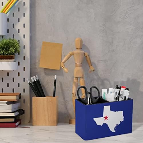 Texas Zászló Térkép PU Bőr tolltartó Többfunkciós Asztali Toll Kupa Konténer Asztal Szervező az Office Home