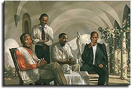 Nagy Afro-Amerikai Férfi Barack Obama - Mandela - Malcolm X - Martin Luther King Jr Vászon Wall Art Poszter Nyomtatási Kép Haza Room