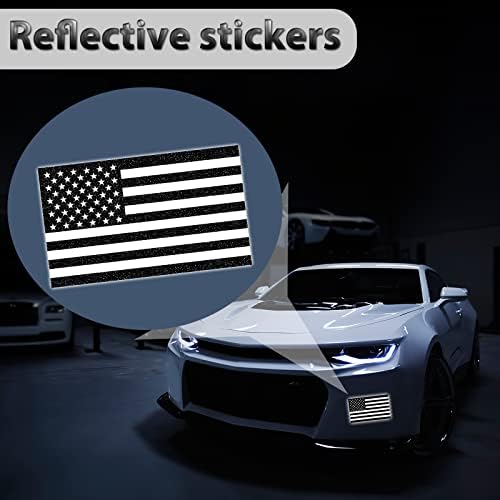 3 Csomag 5.1Reflektív Fekete Amerikai Zászló Matrica, Koponya Matrica Fekete MINKET Zászlók, UV Fakulnak Vinil Autó Zászló Matrica a Teherautók