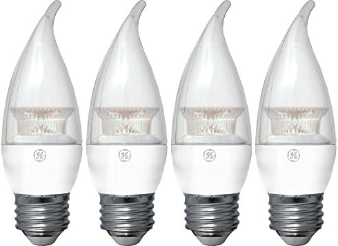 A GE Lighting 37607 LED Csillár Izzó Közepes Bázis, 4.2-Watt, 4-Pack, Puha, Fehér, 4 Darab