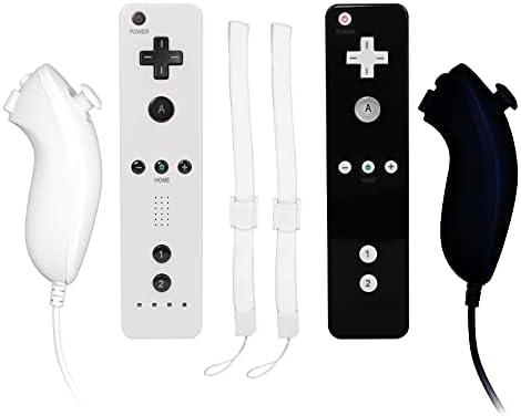 Távirányító a Wii Nintendo, Vinklan Wii Remote, valamint Nunchuck Irányítók a Szilícium Esetében Wii-s Wii U (Fehér, Fekete Vissza & Fekete