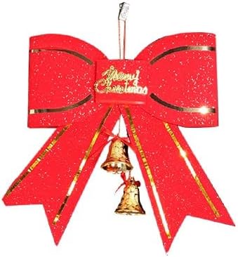 Karácsonyfa Díszítés Vörös Nagy csokornyakkendő 13cm Bell Medál Valentin-Nap, Villamos Lámpák