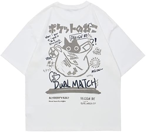 Rapidstreet Férfiak Harajuku Streetwear T-Shirt Embrió Készült Nyomtatott Esztétikai Grafikus Póló