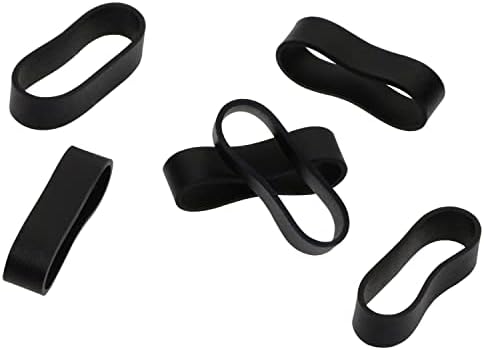 ONLYKXY 200 Darab Fekete Szilikon kötegelő 0.59 inch/15 mm Átmérőjű Lapos gumiszalag Gumiszalag Ellátás egyszer használatos Gumi Gyűrű