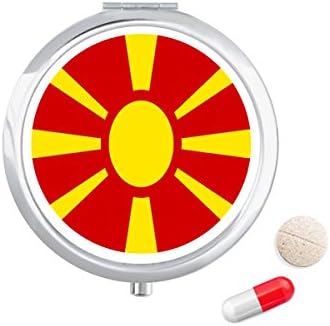 Macedónia Európai Nemzeti Jelkép Tabletta Esetben Zsebében Gyógyszer Tároló Doboz, Tartály Adagoló