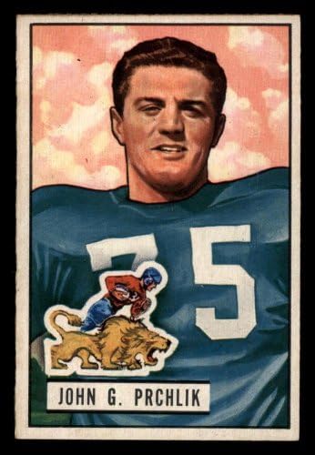 1951 Bowman 100 John Prchlik Detroit Lions (Foci Kártya) EX Oroszlánok Yale
