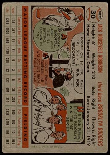 1956 Topps 30 Jackie Robinson Brooklyn Dodgers (Baseball Kártya) FAIR Dodgers
