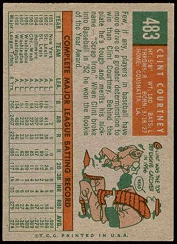 1959 Topps 483 Clint Courtney Washington Senators (Baseball Kártya) Dean Kártyák 5 - EX-Szenátor