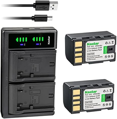Kastar LTD2 USB Akkumulátor Töltő Csere JVC GZ-HD320BUS GY-HM70 GY-HM100 GY-HM100U GY-HM150 GY-HM170U GY-HM180 GY-HM360 GZ-HM1 GZ-HM1AC GZ-HM1S