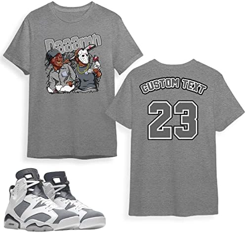Egyéni Név 2 Kétoldalas T-Shirt Jordan 6 Retro Hűvös, Szürke, Tea, 2 Kétoldalas T-Shirt Ajándék Cipő Jordan 6s Retro Hűvös Szürke