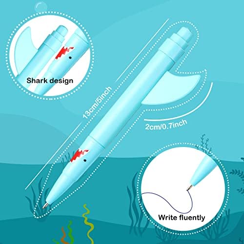 Sinmoe Cápa Alakú Toll a Gyerekek Aranyos, Szórakoztató Cápa Tollak Tömeges Műanyag Újdonság Toll Cápa Szülinapi Buliba Kék