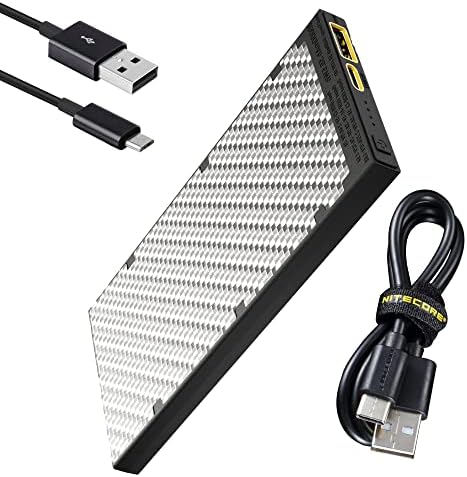Nitecore NB10000 Gen II. (Gen 2) Ultra-Slim Power Bank, Ezüst, 10000mAh QC Gyors Töltés az USB-USB-C Kettős Kimenet a Kábeleket a