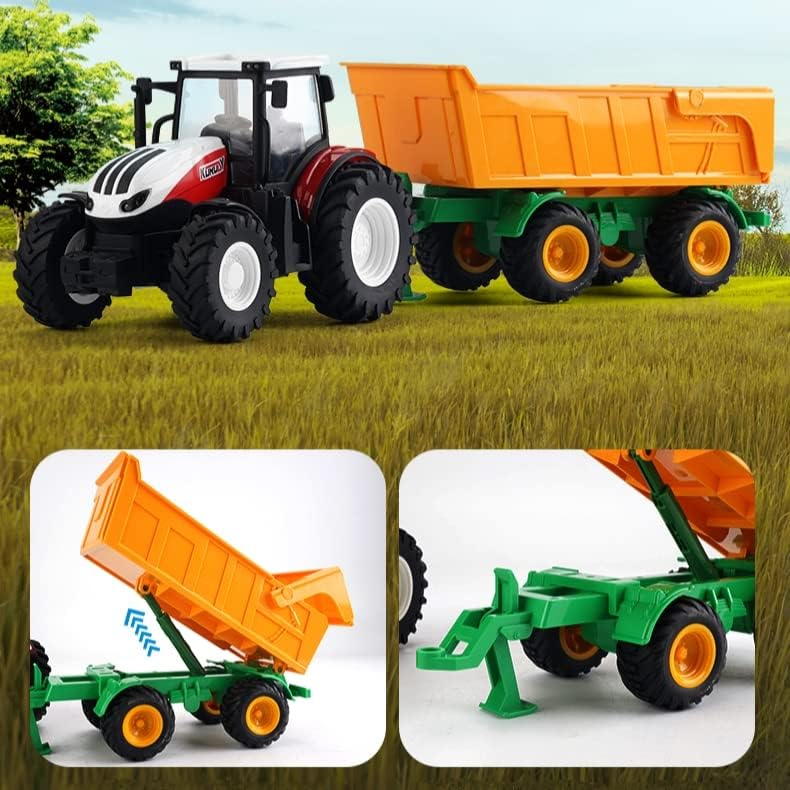 Peagprav Billenő Pótkocsi Tartozék Rántás a Mezőgazdasági Traktorok Építési & Erdészeti Teherautók Reális Összecsukható 1:24
