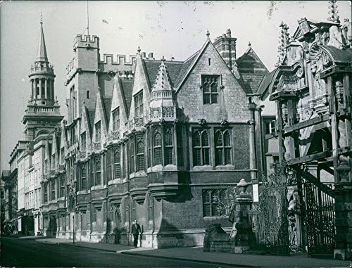 Vintage fotó, kilátással Brasenose College Oxford, nagy-Britannia.