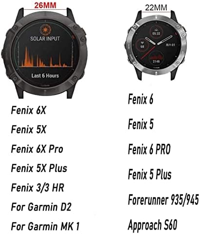 GANYUU Sport Szilikon Watchband a Garmin Fenix 7X 6X 7 6 Pro 5X 5Plus S60 935 gyorskioldó 22 26mm csuklópánt (Szín : Fekete, Zöld,