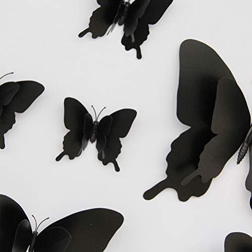 NUOBESTY 12db 3D-Fekete, Pillangós Fali Matricák Pillangós Fali Matricák DIY Art Dekoráció, Kézműves, a Gyerekszoba Hálószoba,