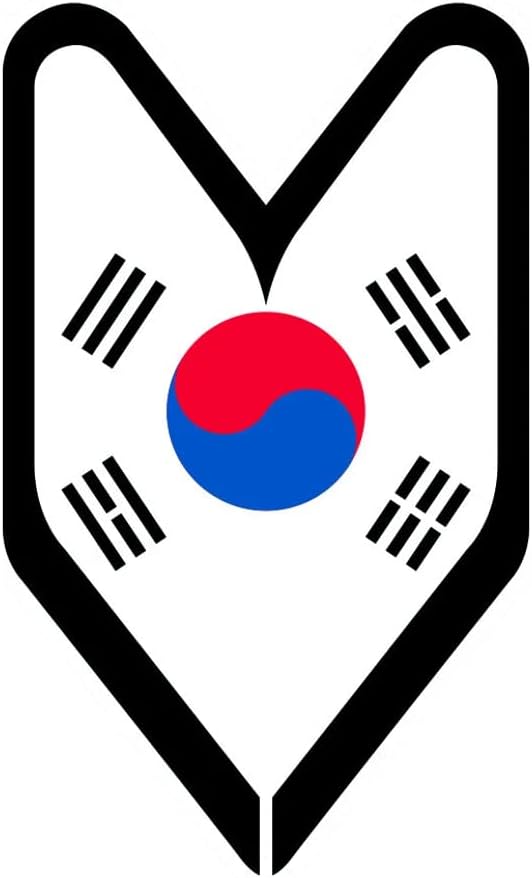 Koreai Vezető Jelvény Matrica, Öntapadó Vinil wakaba Levél soshinoya Dél-Korea - C039 - 6 cm vagy 15 Cm Matrica Mérete