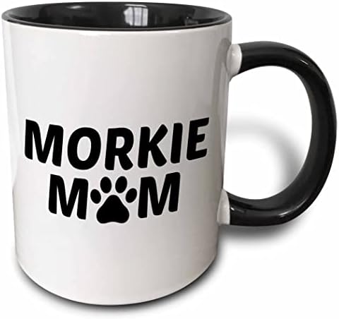 3dRose Morkie anya, képzeld, egy kutya mancsa fehér alapon - Bögrék (mug_256559_2)