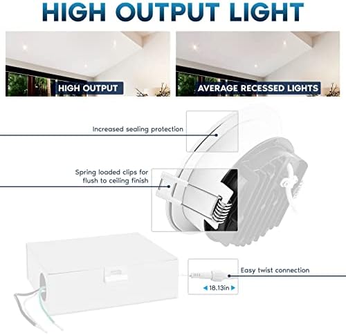 LUXRITE 4 Hüvelykes LED Süllyesztett Mennyezeti Fény csatlakozó Doboz, 15W, 5CCT Választható 2700K/3000K/3500K/4000K/5000K, 1300LM Nagy Fényerő,