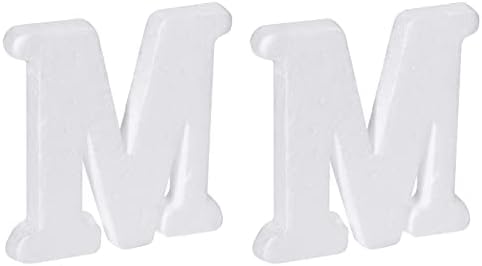 MECCANIXITY Hab Betűk M Betű Fehér EPS Polisztirol Betű Hab 100mm/4 Hüvelykes Kézműves, Esküvő, Party Dekoráció, 2 darabos Csomag