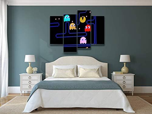 Klasszikus Pacman Videó Játék, Vászon Wall Art Festmény, Képek, Modern Grafika, Keretezett Plakátok Nappali Kész Lógni lakberendezés