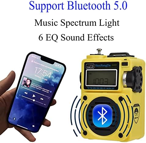 JUNSHUNTONG Hordozható Bluetooth Hangszóró HRD-701 SW Rádió, Újratölthető zenelejátszó,FM-AM SW WB Teljes Zenekar Rádió, Támogatja