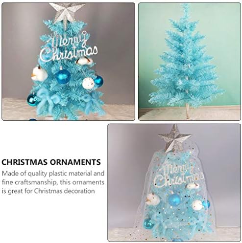BESPORTBLE Mini Kék karácsonyfa 60cm Mesterséges karácsonyfa Műanyag Karácsonyi Fenyőfa Ünnepi Asztali Fák Karácsonyi Asztal Dekoráció