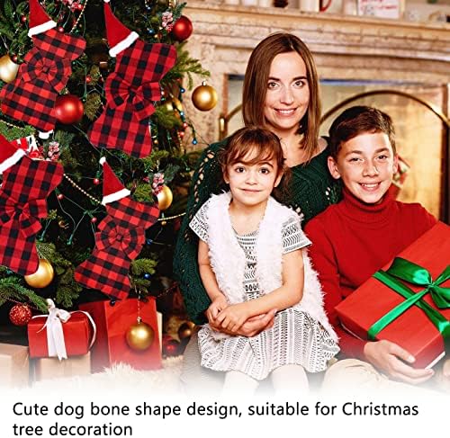 Karácsonyi Dekoráció, Dekoratív Dísz Aranyos Kutya Csont Alakú Design Stílusos karácsonyfákat a Nappali-et(Fekete Fehér)