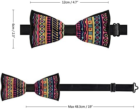 FORSJHSA Törzsi Vintage Etnikai Férfi Előre megkötött Nyakkendőt Állítható Nyomtatott Újdonság Nyakkendő