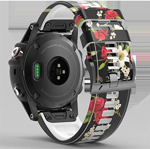 MGTCAR 26 22mm Nyomtatás Szilikon Gyors Illik Watchband A Garmin Fenix 6 6X Pro 5 5X + 3 HR 935 MK1 gyorskioldó Pántok karkötő
