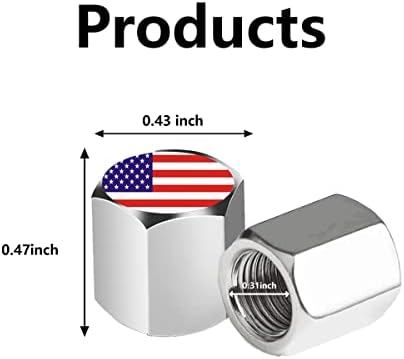 Ziciner Amerikai Zászló Gumiabroncs Szelep Szár Kap, USA Szár Takaró Gumi Gyűrű, Alumínium Légmentesen zárt, nagy teherbírású Korrózióálló,