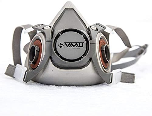 VAAU 11 db/készlet Újrafelhasználható Fél Arcát Borító Légzőkészülék 2 Cserélhető Szűrők, Kettős Szellőzők, valamint a Biztonsági Üveg,Nem-Köd