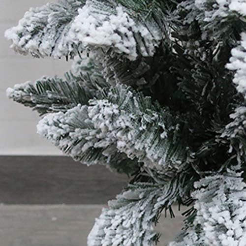 YUMUO Özönlött Ceruza karácsonyfa,Titkosított Mesterséges Karácsonyi Fenyőfa Slim karácsonyfa Lightse,Fém, Összecsukható Állvány-Zöld