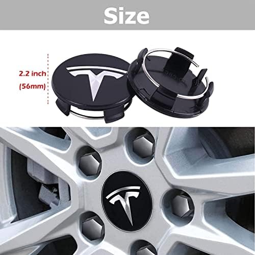Fekete Autó, Kerék közepén Hub Kap Készlet Kompatibilis a Tesla Model 3-S Modell Modell X – 4-Es Elosztó Központ Caps + 4 Gumit