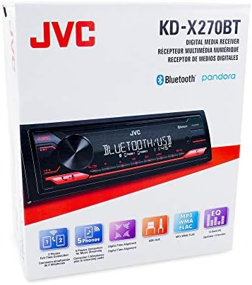 JVC KD-X270BT Bluetooth Autós Hifi w/USB Port – AM/FM Rádió, MP3 Lejátszó, Nagy Kontrasztú LCD, 50 W, Levehető Arc Lemez
