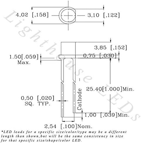 Világítótorony Led 12v-os, 3 mm, Lapos Tetején Pre-Vezetékes Piros LED - Ultra Fényes (10v, 11v, 12v, 13v, 14v, 15v) (Csomag 10)