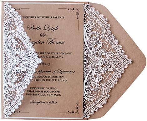 Lézerrel Vágott Esküvői Meghívó Minta által Válogatós Menyasszony meghívók Sablonok 126 x 185mm Szabott Meghívni Kártyák MEGHÍVÓ